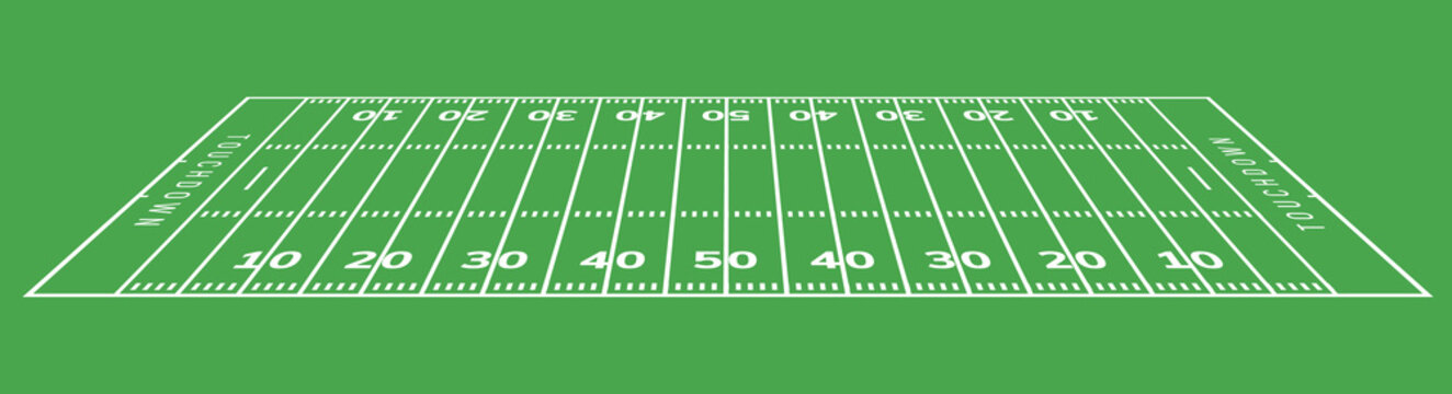 American Football Field Background. Rugby Stadium Grass Field Illustration