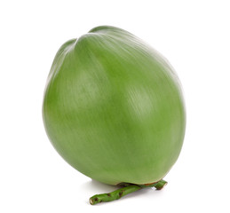 Green coconut fruit isolated on white background