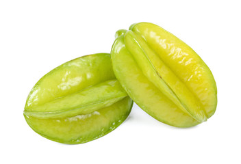 Star fruit or Carambola on white background
