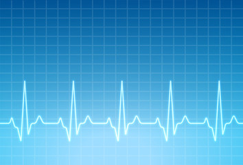 ECG heartbeat monitor, cardiogram heart pulse line wave. Electrocardiogram medical background