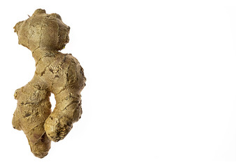 ginger root on white background