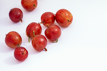 gooseberries on white background