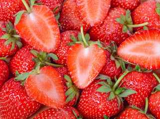 Fresh strawberry background from the garden
