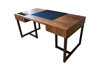 Design of wooden desk for modern office