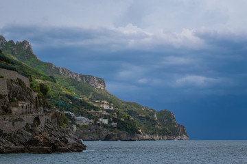 Fototapeta na wymiar Minori and Maiori, Amalfi Coast, Campania, Italy
