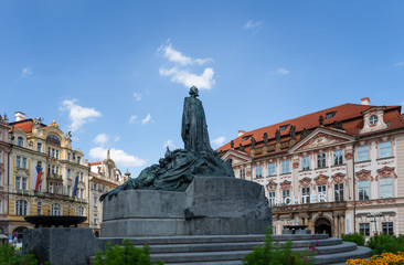 Jan Hus Memorial in the Old Town Square, Prague, Czech Republic