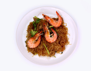 Shrimp with vermicelli asian style food
