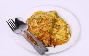 Tasty Omelette and rice, Thai menu