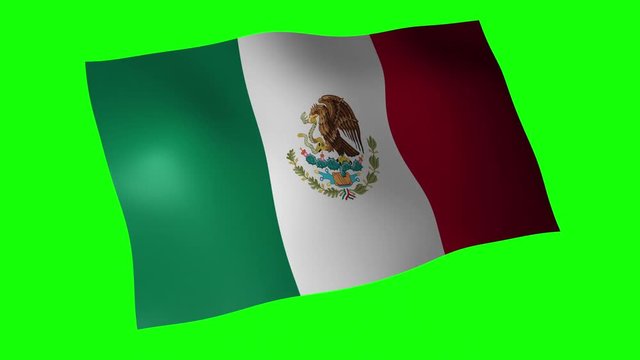 メキシコ国旗　クロマキー合成用グリーンバック