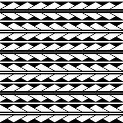 Vector seamless triangles pattern ornament maori, ethnic, japan style. Modern style texture. Monochrome geometric background. 