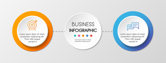 Business infographic design with 2 steps. Vector