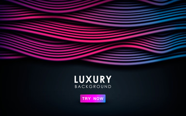 Purple, pink and blue gradient dynamic wave background. Luxury colorful mesh abstract overlap layer. 