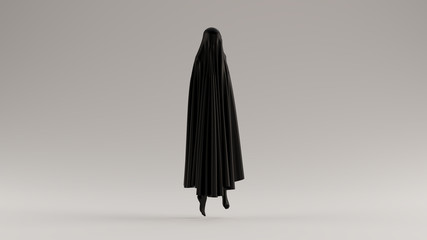 Black Ghost Floating Evil Spirit 3 Quarter View 3d illustration 3d render