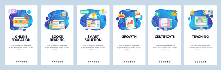 Website and mobile app onboarding screens vector template