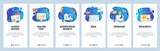 Website and mobile app onboarding screens vector template