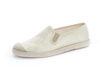 Women shoes with flat sole isolated on white background