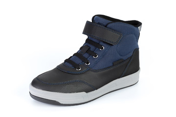 Casual male leather shoes isolated on white background