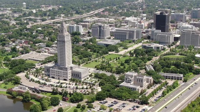 Aerial of Downtown Baton Rouge, Louisiana