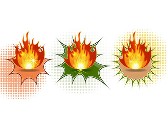 Fire flame vector illustration design template. Cartoon style. Vector illustration for your design.