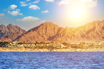 Fototapeta na wymiar Beautiful seascape. Coast in Egypt. Red Sea