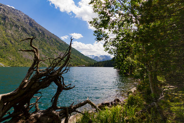 Multinsky lakes in Altai mountains. Picturesque summer landscape.