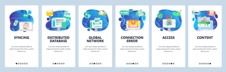 Website and mobile app onboarding screens vector template