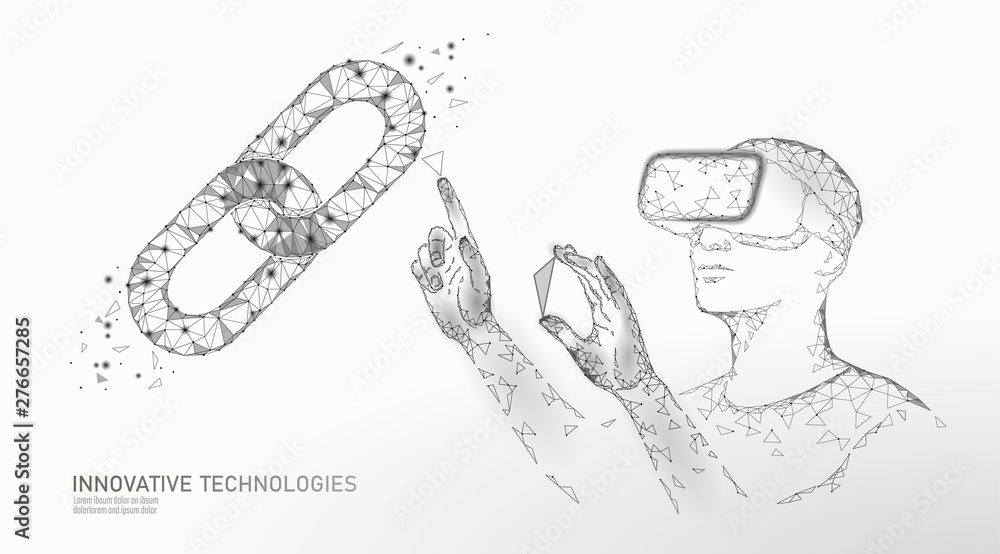 Poster male modern trader manage blockchain system. virtual reality assistance administration data operatio