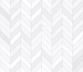 Lichtdoorlatende rolgordijnen zonder boren Wit Witte tegels, naadloos patroon, chevron. vector illustratie