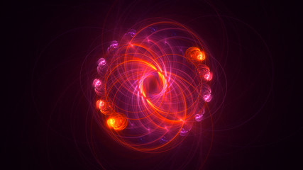 3D rendering abstract red fractal light background