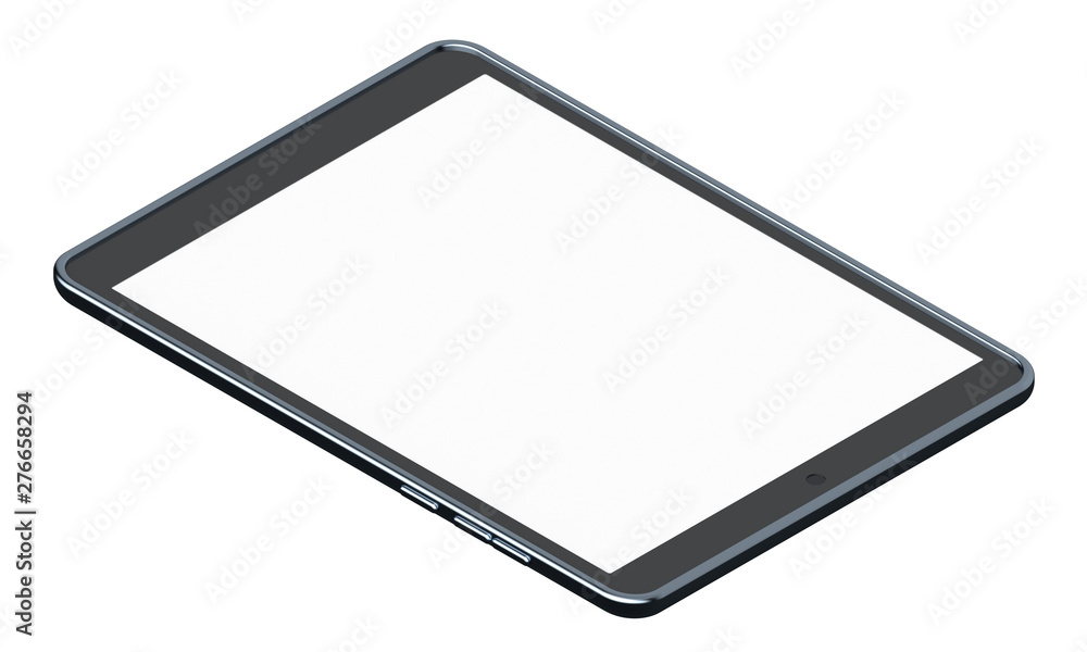 Poster tablet computer in isometric view. 3d rendering