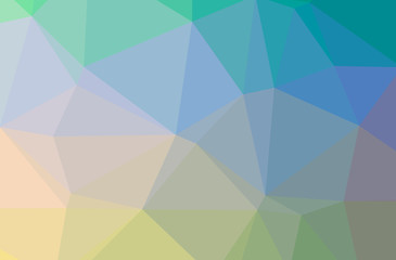 Illustration of abstract Blue, Green, Yellow horizontal low poly background. Beautiful polygon design pattern.