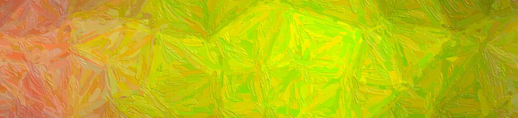 Illustration of lemon yellow and purple Impasto with long brush strokes banner background.