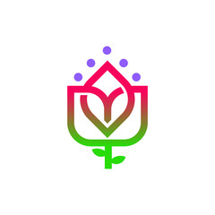 logo tulip line vector for inspiration