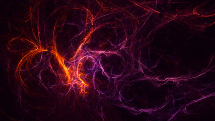 3D rendering abstract red fractal light background