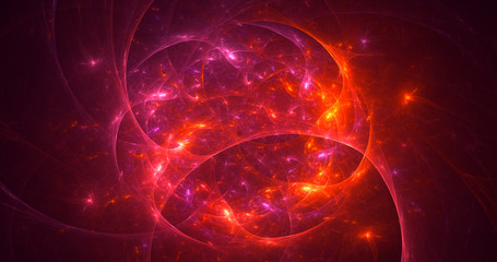 Fototapeta premium 3D rendering abstract red fractal light background