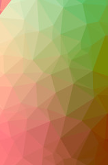 Illustration of abstract Green, Orange vertical low poly background. Beautiful polygon design pattern.