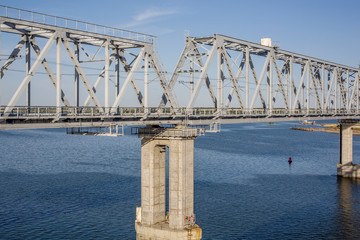 railway bridge high above the river
