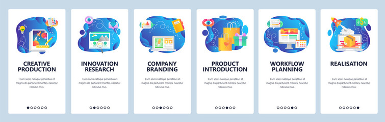 Website and mobile app onboarding screens vector template