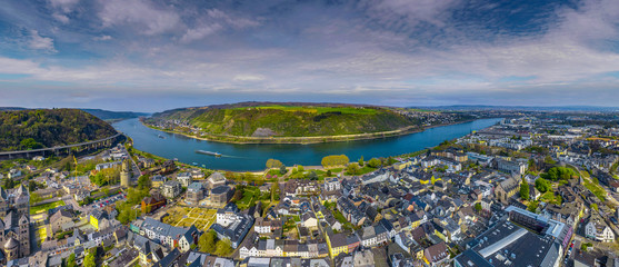 Rhine river passes Andernach