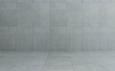 Industrial Loft style concrete cement square tiles wall and floor background .