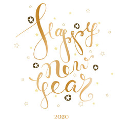 Nappy new year 2020 confetti postcard decoration lettering