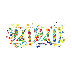 Nappy new year 2020 confetti postcard decoration