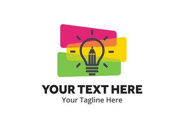 unique lightbulb idea simple logo creative design in flat style with color . light bulb idea logo creative design for identity and business