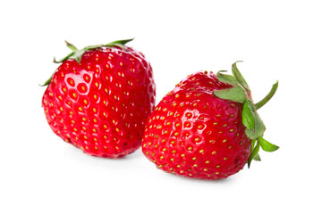 Tasty ripe strawberry on white background