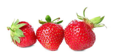 Tasty ripe strawberry on white background