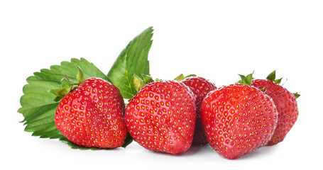 Sweet ripe strawberry on white background