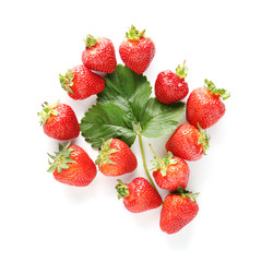 Sweet ripe strawberry on white background