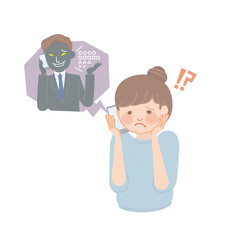 詐欺の電話で焦る主婦（女性）