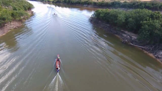 Navigating through the river Bita, located in Puerto Carre&ntilde;o, Colombia, where the nature gives you a hole different look and its water shines for its greatness