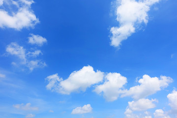 Naklejka na ściany i meble Blue sky and bright white clouds.